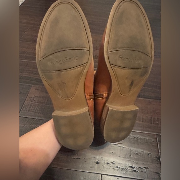 Franco sarto cognac leather Chelsea boots size 10 ankle booties - Picture 3 of 7